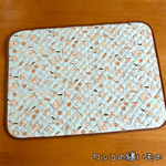 送料無料 カフェマット【手描き風朝食柄・ブルー】犬猫 名前入れ