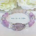 ♡アメジストとクンツァイトとローズクォーツの天然石ブレスレット/パワーストーン