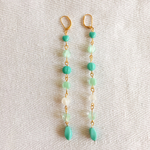 Moana 〜 ターコイズ X ミントグリーン ロングピアス