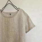 リネン  シンプルTシャツ ライト生成り