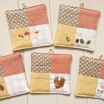 秋刺繍のコースター