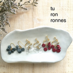 ぺったんこガラスのイヤリング(ピアス)選べるカラー