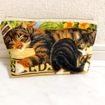 990円→790円！新作USAお昼寝親子の猫柄ヴィンテージポーチ
