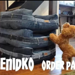  【受注製作】『DENIDOKO』 Lサイズ　スクエア型ベッド    