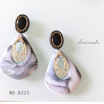 No.B325  大理石調⁂雫 ×アンティークビーズ♔ピアス / イヤリング