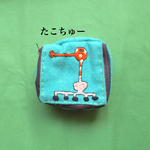 刺繍箱型ポーチ たこちゅー