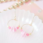 ピンクのかけらピアス　001*ﾟ ゜ﾟ*☆(イヤリング変更可)