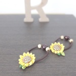 ヒマワリのヘアゴム☆つまみ細工