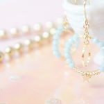 ソーダ色のサークルピアス　001*ﾟ ゜ﾟ*☆(イヤリング変更可)