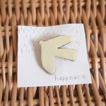 陶土ブローチ ... happiness bird (YE)