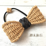 ラタン風リボンヘアゴム