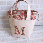 イニシャルトート♡リバティプリント♡アーキー♡トートバッグ♡イニシャル