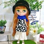 No.1259  モノトーン柄チュニックとオフ白パンツ