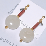 【限定セール66】ミルキーホワイトのシンプルピアスorイヤリング