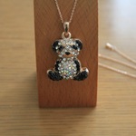 【再販】🐼キラキラパンダのネックレス　ピンクゴールド