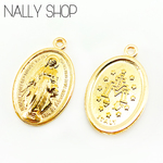 【5個】再入荷！Virgin Mary Medal Big Charm Gold【MS0115】