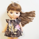 メルちゃんサイズのお洋服【イルマ黒】Bonpoint起用リバティ