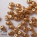 【約210粒】【チェコビーズ/ミニデュオ】クリスタルブロンズペイル(4×2mm/二つ穴)/１０g