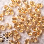 【チェコビーズ/ミニデュオ】クリスタルオレンジラスター(4×2mm/二つ穴)/10g