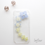 あじさいとパールのiPhoneケース / 押し花ケース〈iPhoneXs/iPhoneX/iPhone8/iPhone7/iPhone6s/iPhone6対応〉