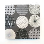 サークル柄（グレー）のファブリックパネル   20cm×20cm 