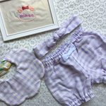 ベビーかぼちゃパンツ+スタイ+ヘアーバンドセット