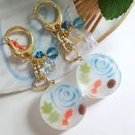 【ラメ無し】金魚の錦玉羹キーホルダー