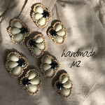 再販9♡個性的♡ビーズ刺繍の大ぶりピアス・イヤリング