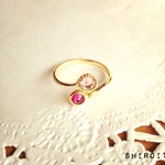 《再販》ファランジ＆ピンキーリング*Pink rose*（ゴールド）