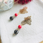 【再販＊ラスト】金魚のピアス（赤×黒）