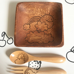 小皿♡カトラリーセット・ウッドバーニング・名入れ・ラッピング無料