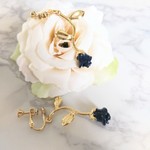 アンティークローズ★ピアス＆イヤリング〈インディゴブルー×ゴールド〉