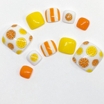 再販★オレンジ フットネイル ペディキュア ネイルチップ フルーツ