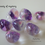 "beauty of mystery"  吹きガラス ドロップビーズ made in USA　4個