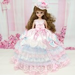 リカちゃん お姫様ドレス 一点物☆ピンク×ブルー