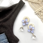 powder purple　ラタンリングフラワー　ピアス／イヤリング