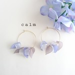 紫陽花フラワーフープピアス【金属アレルギー対応】