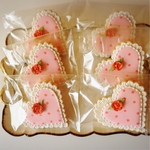 ハートと薔薇のアイシングクッキー