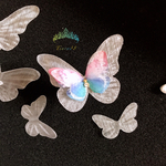 【10枚】蝶シフォン白　小　3.5cm  279#/ウエディング/オーガンジー