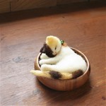 木のカップ猫　あんばた　Φ10cm