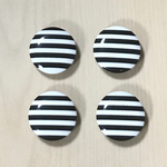 BLACK WHITE BOARDER STRIPE BUTTON PARTS