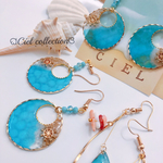 水面模様のシルバーリングサマーピアス/イヤリン✨