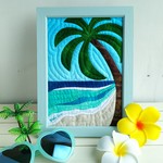 ハワイアンキルト《Refreshing in Hawaii🌴》フレーム入り  