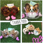 s0801様 犬 猫 羊毛フェルトストラップ