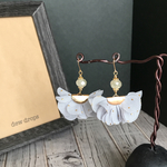 ✳︎ブラック1点のみ♡ドットシフォンタッセルのドレスピアス✳︎