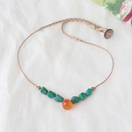 Tropical Short Necklace（カーネリアン×クリソコラ）