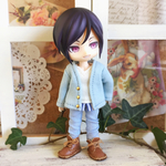 オビツ11サイズお洋服＊カーディガン×重ね着風タンクトップ×パンツ3点セット