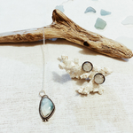 rainbow moonstone ピアス