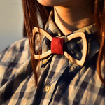 木の蝶ネクタイ #Frame red