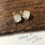 再販×8＊”Melting Cube Ice” リアルな溶け出した氷 ピアス 